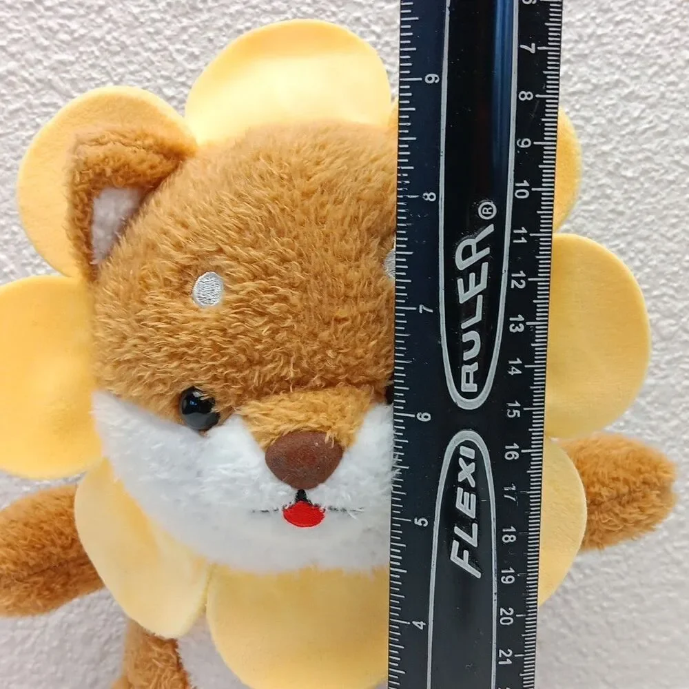 Sunflower Bear Plush Sitting Tan Cub Yellow Petals Amusing Stuffed Animal